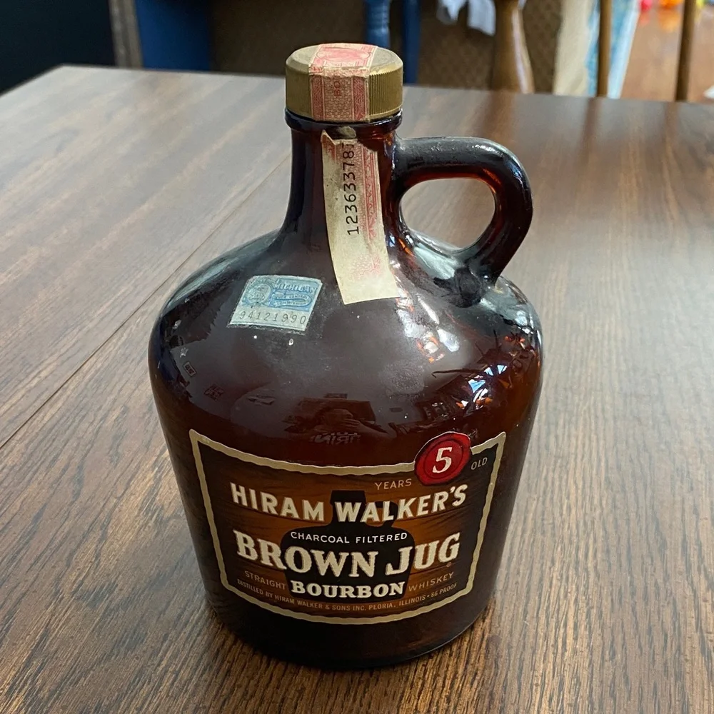 Hiram Walker’s Brown Jug Bourbon bottle